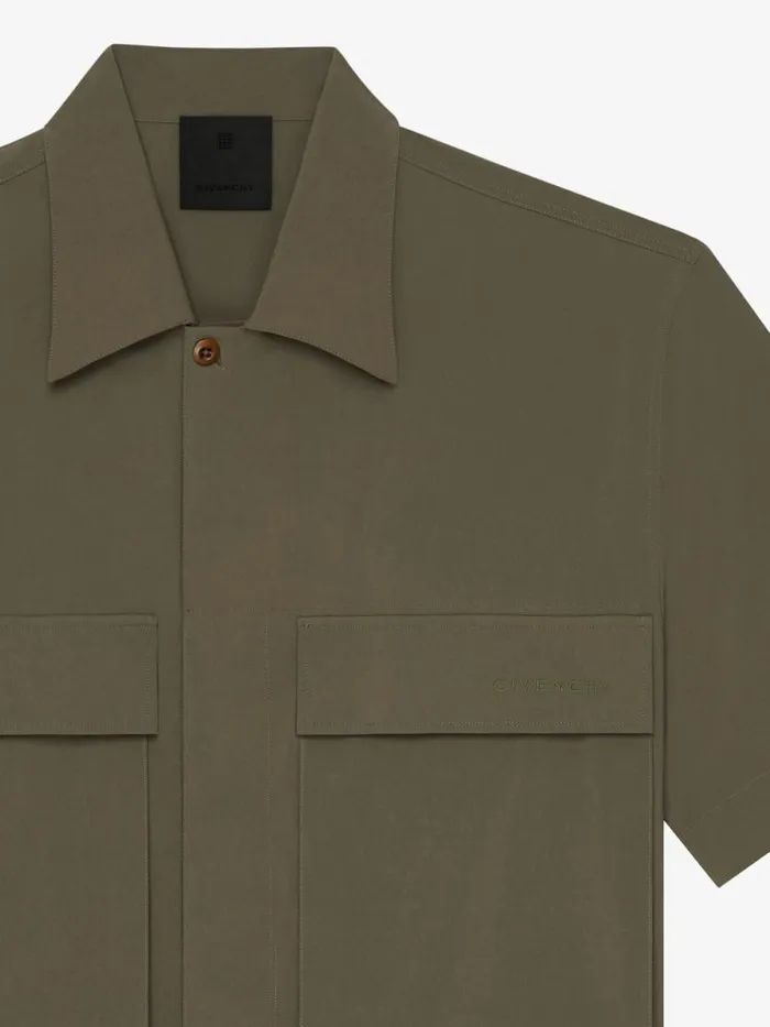 Shirt With Signature Khaki Men Givenchy Shirts