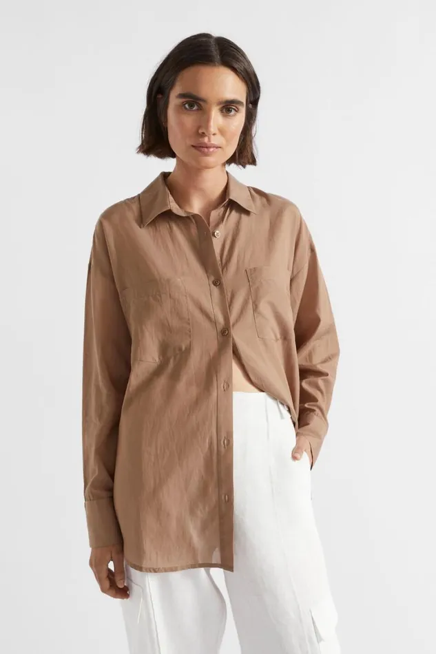 Shirts Woman Seed Heritage Voile Relaxed Shirt Woodland