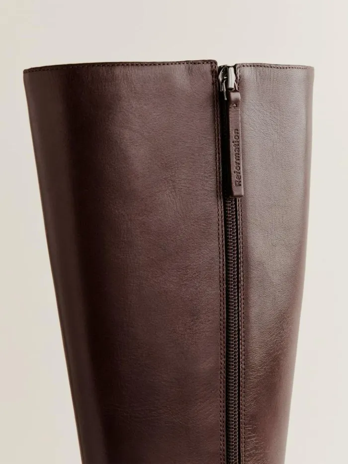 Shoes The Reformation Nancy Knee Boot Espresso Leather