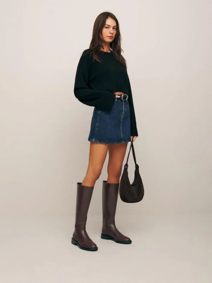 Shoes The Reformation Nancy Knee Boot Espresso Leather