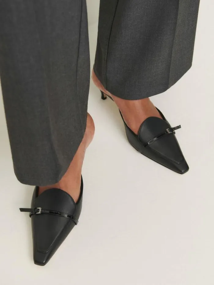 Shoes The Reformation Norris Heeled Mule Black