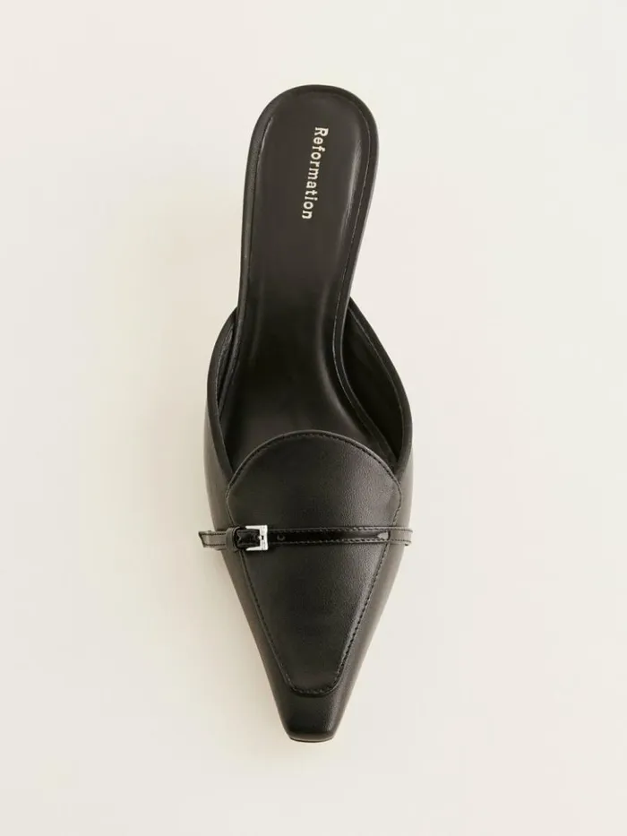Shoes The Reformation Norris Heeled Mule Black