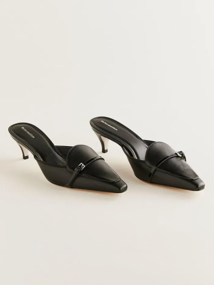 Shoes The Reformation Norris Heeled Mule Black