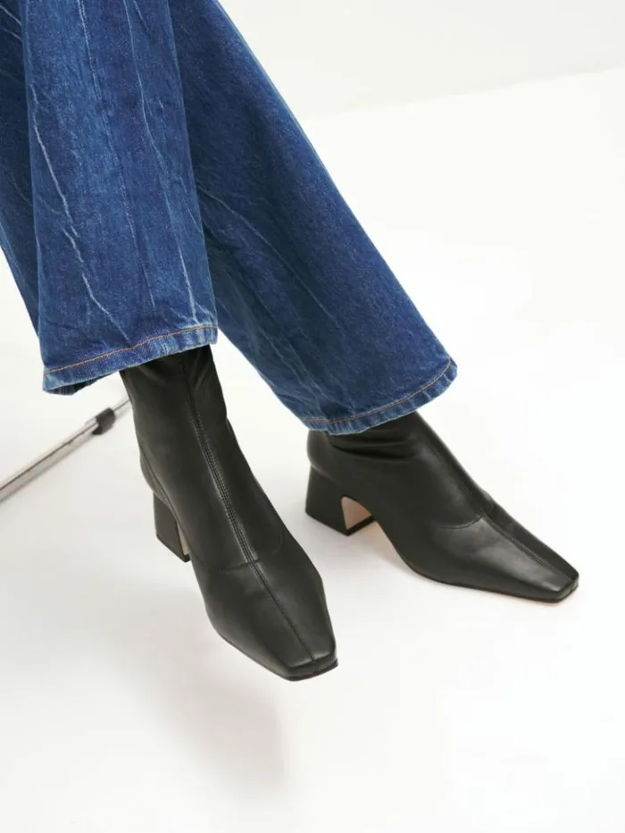 Shoes The Reformation Remington Ankle Boot Black Leather