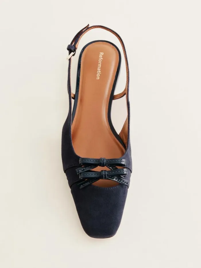 Shoes The Reformation Tammy Slingback Flat After Hours Suede