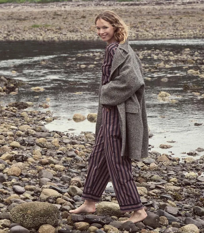 Shop CACIA PANT Hudson Stripe DEN Pants and Shorts