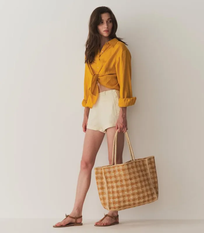 Shop HAVA LINEN TOP Sunflower DEN Tops