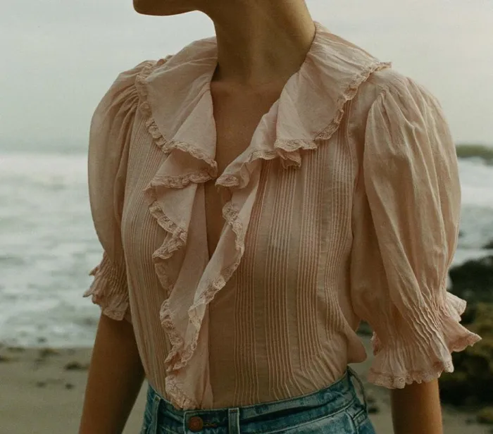 Shop HENRI TOP Blush DEN Tops
