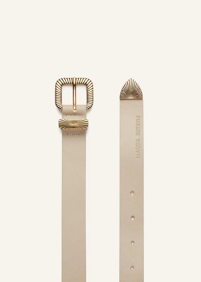Shop Magda Butrym Accessories Gold Aurora Belt In Cream