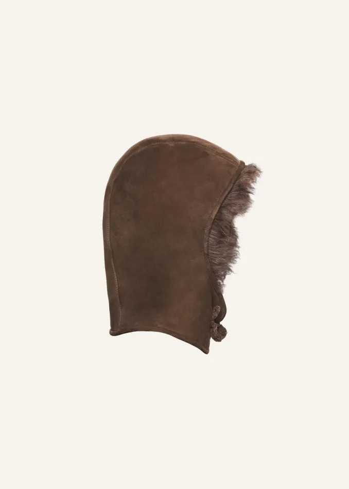 Shop Magda Butrym Accessories Suede Shearling Trapper Hat In Brown Shop Magda Butrym Accessories Suede Shearling Trapper Hat In Brown