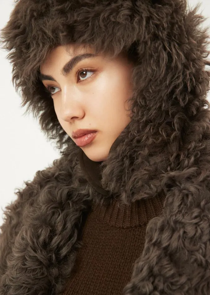 Shop Magda Butrym Accessories Suede Shearling Trapper Hat In Brown Shop Magda Butrym Accessories Suede Shearling Trapper Hat In Brown
