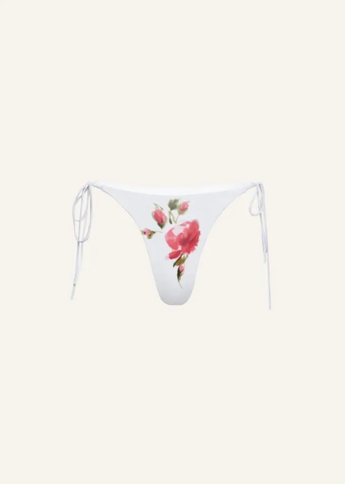 Shop Magda Butrym Beachwear Highwaist String Tie Swim Bottom In Cream Print
