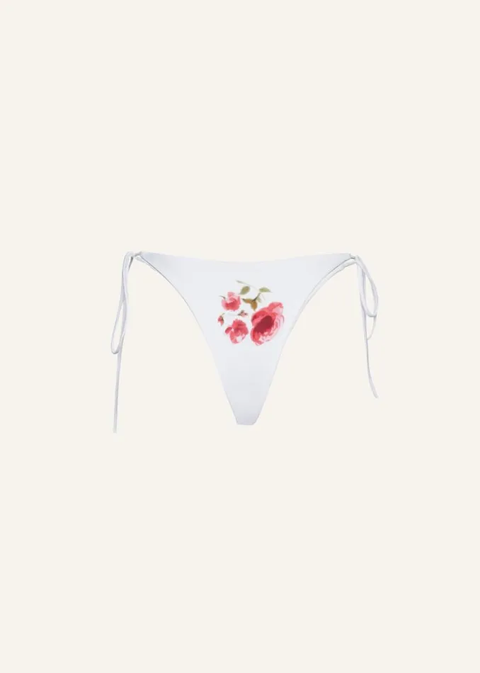 Shop Magda Butrym Beachwear Highwaist String Tie Swim Bottom In Cream Print Shop Magda Butrym Beachwear Highwaist String Tie Swim Bottom In Cream Print
