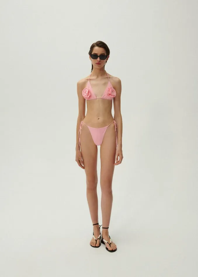 Shop Magda Butrym Beachwear Highwaist String Tie Swim Bottom In Pink Shop Magda Butrym Beachwear Highwaist String Tie Swim Bottom In Pink