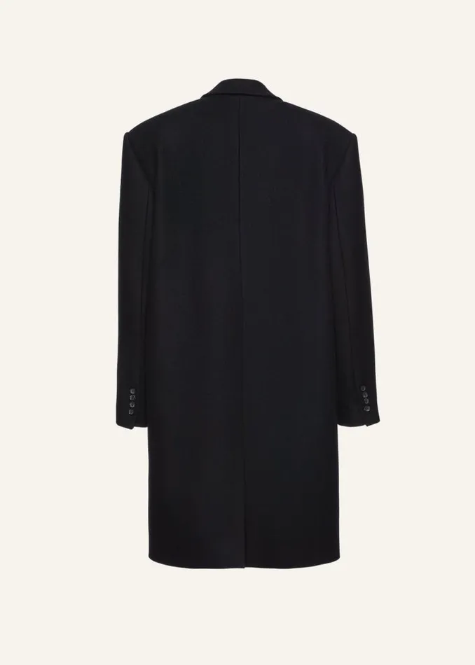 Shop Magda Butrym Coats And Jackets Oversized Midi Coat In Black Shop Magda Butrym Coats And Jackets Oversized Midi Coat In Black