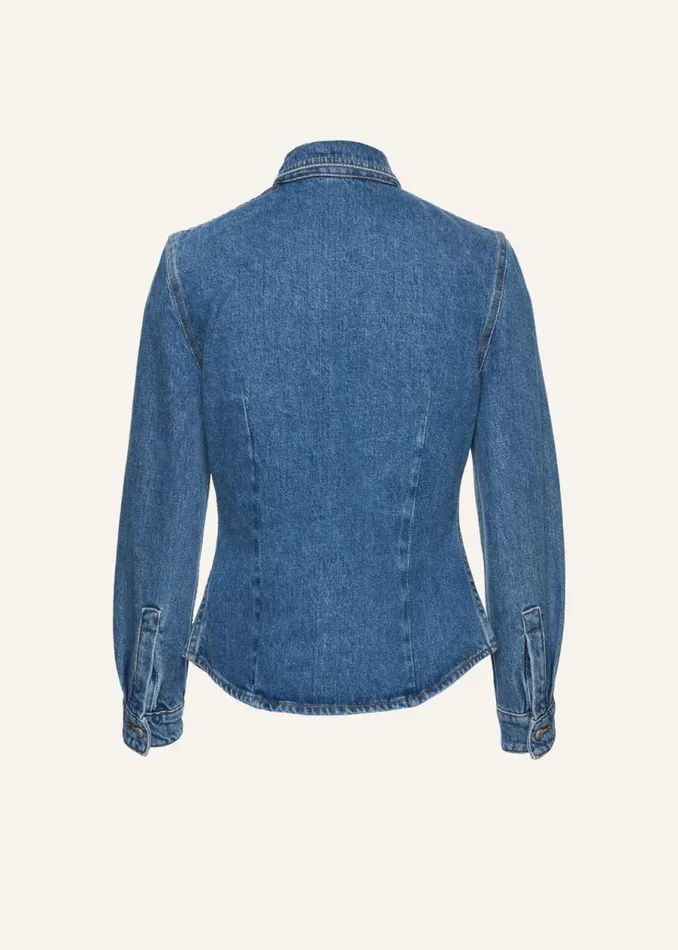 Shop Magda Butrym Denim 70039s Denim Button Down Shirt In Blue Shop Magda Butrym Denim 70039s Denim Button Down Shirt In Blue