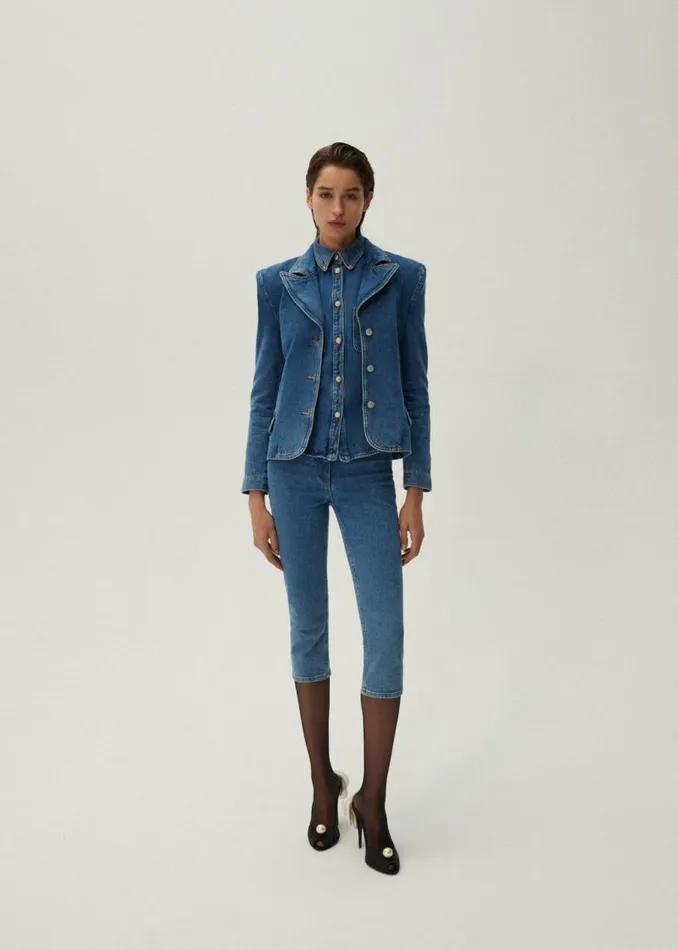 Shop Magda Butrym Denim 70039s Denim Button Down Shirt In Blue Shop Magda Butrym Denim 70039s Denim Button Down Shirt In Blue