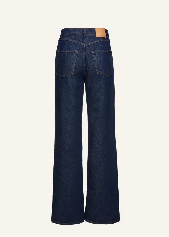 Shop Magda Butrym Denim Classic Flare Denim Pants In Navy Shop Magda Butrym Denim Classic Flare Denim Pants In Navy