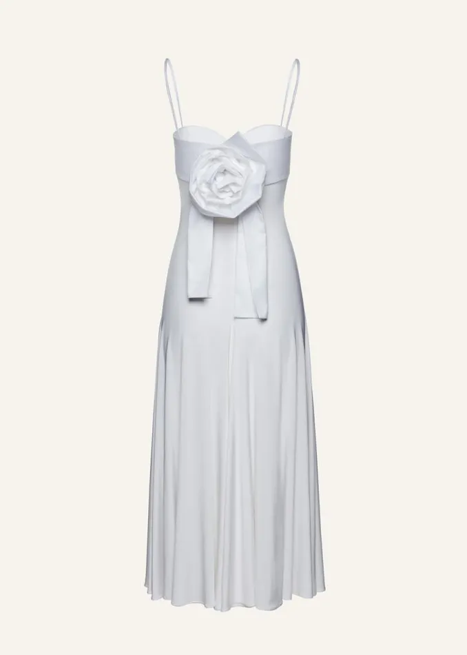Shop Magda Butrym Dresses Rose Sweetheart Midi Dress In White Shop Magda Butrym Dresses Rose Sweetheart Midi Dress In White