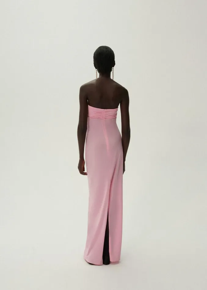 Shop Magda Butrym Dresses Strapless Flower Appliqu Maxi Dress In Pink Shop Magda Butrym Dresses Strapless Flower Appliqu Maxi Dress In Pink