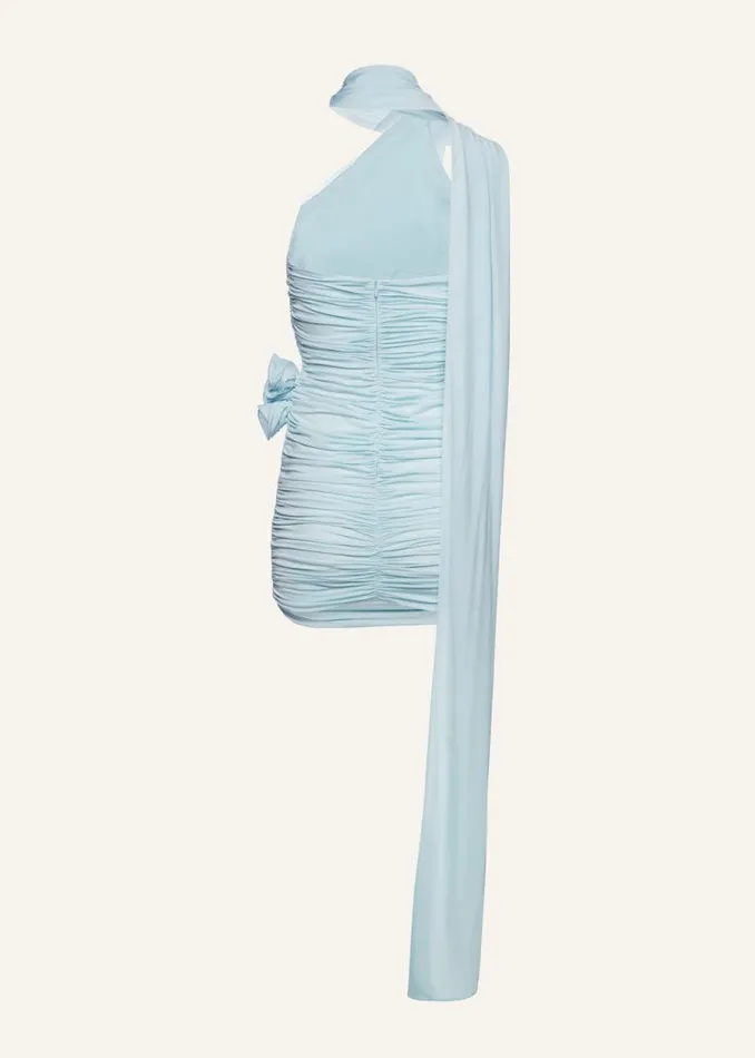 Shop Magda Butrym Dresses Wrap Neck Mini Dress In Blue Shop Magda Butrym Dresses Wrap Neck Mini Dress In Blue