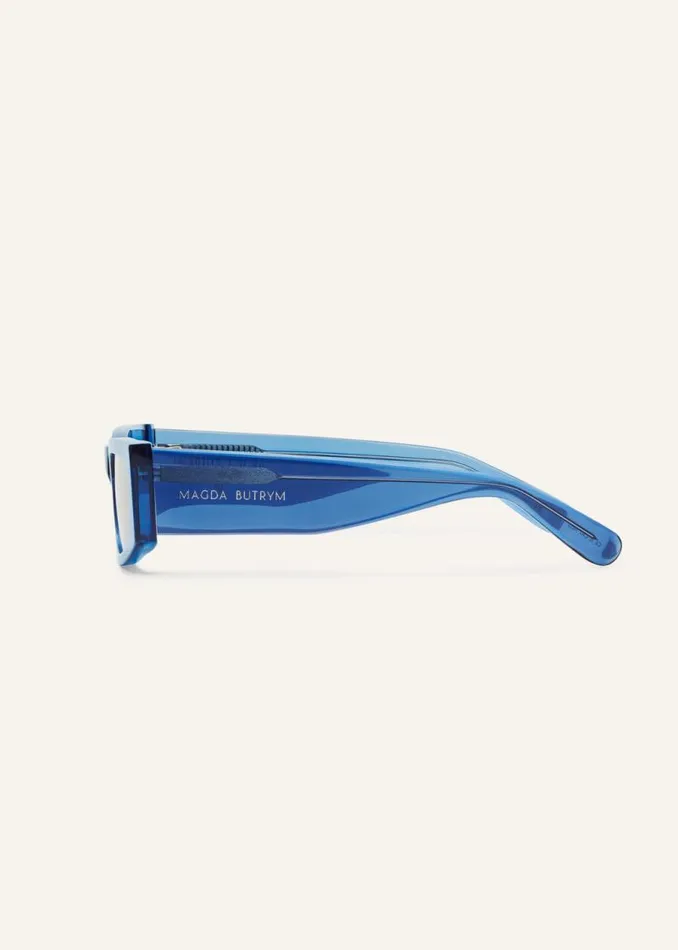 Shop Magda Butrym Eyewear Rectangular Sunglasses In Blue Shop Magda Butrym Eyewear Rectangular Sunglasses In Blue