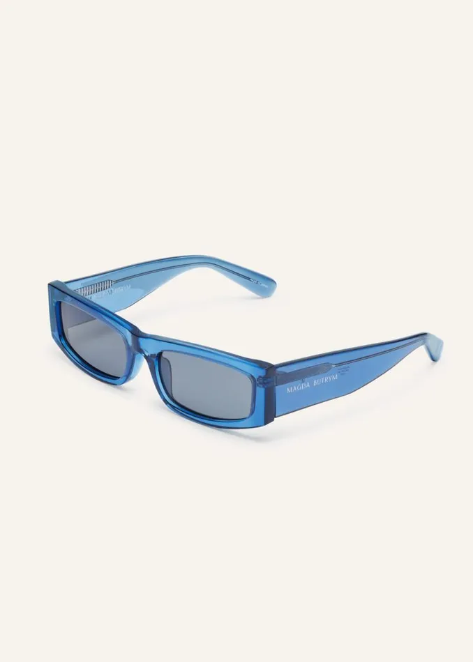 Shop Magda Butrym Eyewear Rectangular Sunglasses In Blue Shop Magda Butrym Eyewear Rectangular Sunglasses In Blue