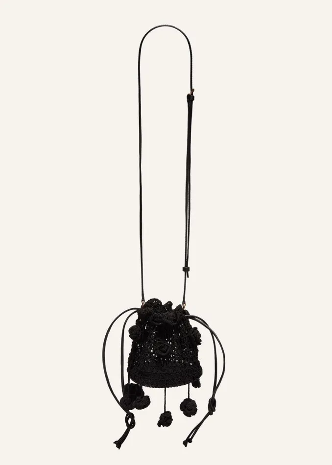 Shop Magda Butrym Handbags Magda Bag In Black Crochet