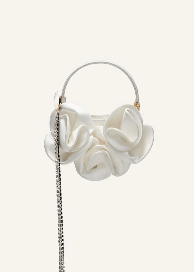 Shop Magda Butrym Handbags Micro Vesna Cream Satin