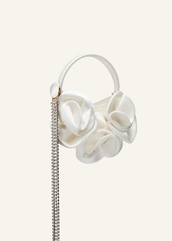 Shop Magda Butrym Handbags Micro Vesna Cream Satin Shop Magda Butrym Handbags Micro Vesna Cream Satin