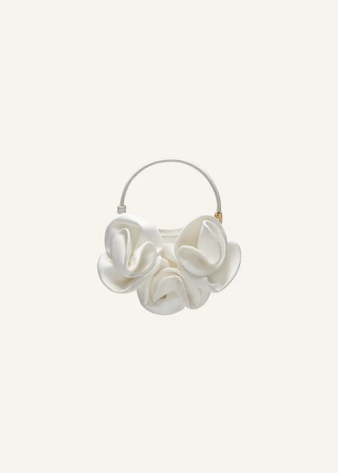 Shop Magda Butrym Handbags Micro Vesna Cream Satin Shop Magda Butrym Handbags Micro Vesna Cream Satin