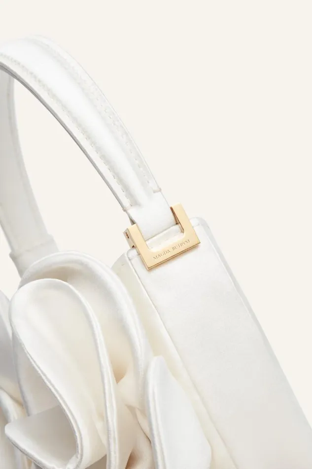 Shop Magda Butrym Handbags Micro Vesna Cream Satin Shop Magda Butrym Handbags Micro Vesna Cream Satin