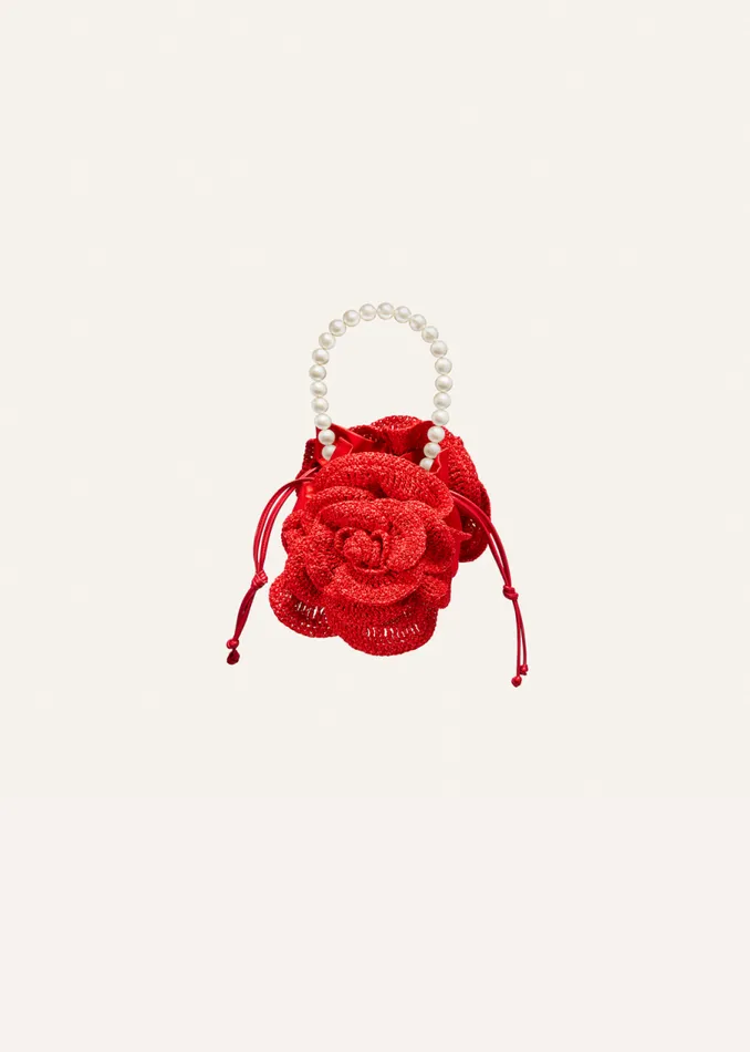 Shop Magda Butrym Handbags Pearl Magda Bag In Red Crochet