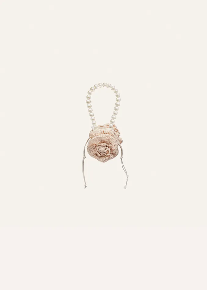 Shop Magda Butrym Handbags Small Pearl Magda Bag In Cream Crochet