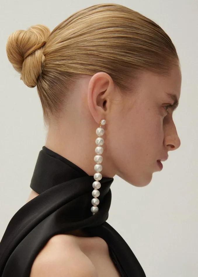 Shop Magda Butrym Jewelry Pearl Drop Earrings In Silver Shop Magda Butrym Jewelry Pearl Drop Earrings In Silver
