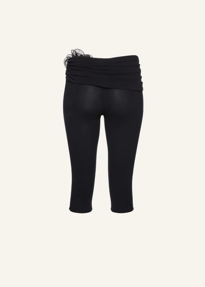Shop Magda Butrym Pants Waist Wrap Cropped Jersey Leggings In Black Shop Magda Butrym Pants Waist Wrap Cropped Jersey Leggings In Black
