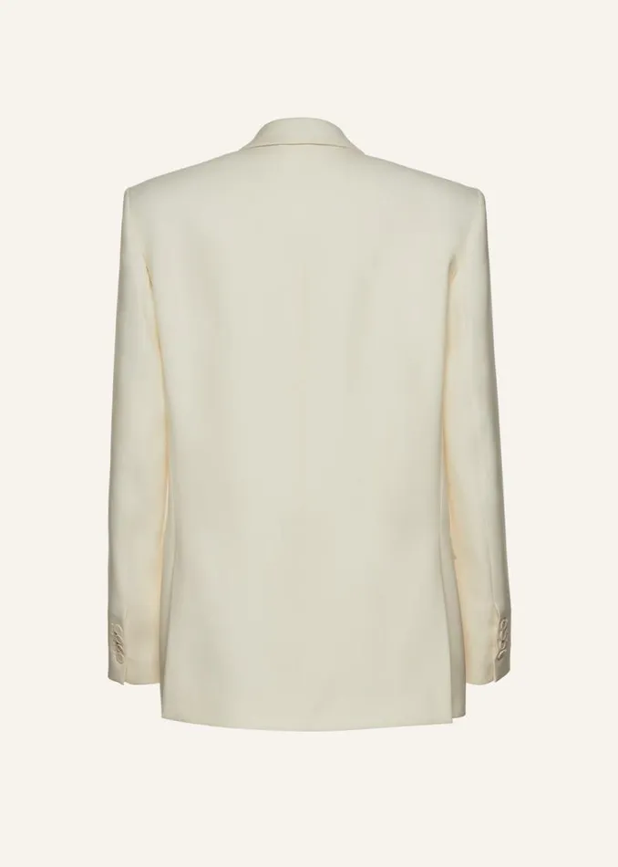 Shop Magda Butrym Tailoring And Suits Boxy Oversized Blazer In Cream Shop Magda Butrym Tailoring And Suits Boxy Oversized Blazer In Cream
