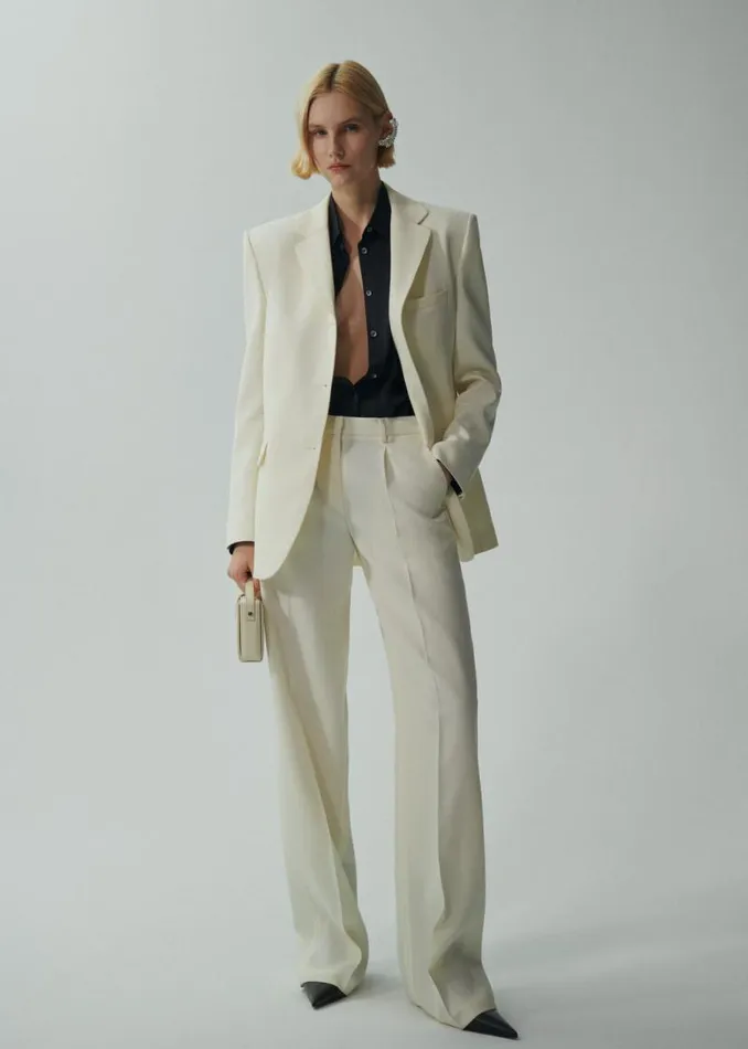 Shop Magda Butrym Tailoring And Suits Boxy Oversized Blazer In Cream Shop Magda Butrym Tailoring And Suits Boxy Oversized Blazer In Cream