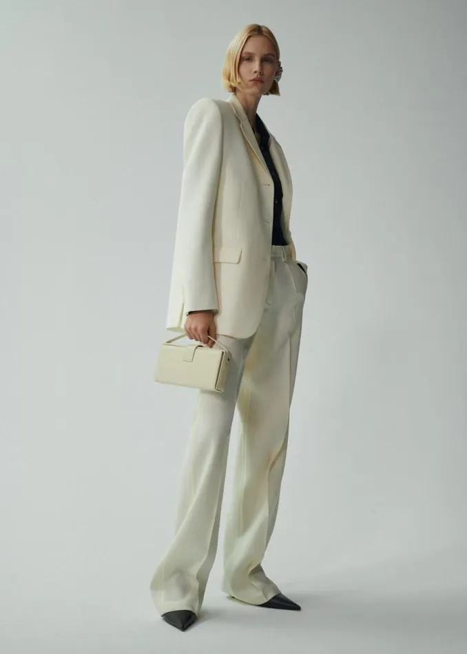 Shop Magda Butrym Tailoring And Suits Boxy Oversized Blazer In Cream Shop Magda Butrym Tailoring And Suits Boxy Oversized Blazer In Cream