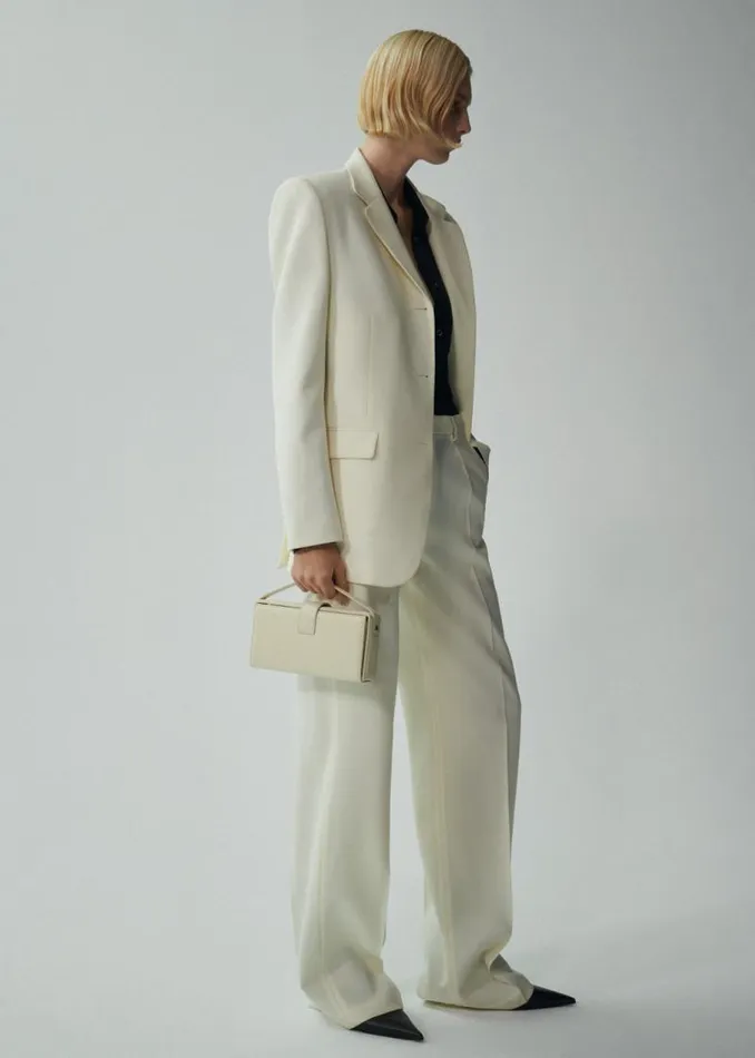 Shop Magda Butrym Tailoring And Suits Boxy Oversized Blazer In Cream Shop Magda Butrym Tailoring And Suits Boxy Oversized Blazer In Cream