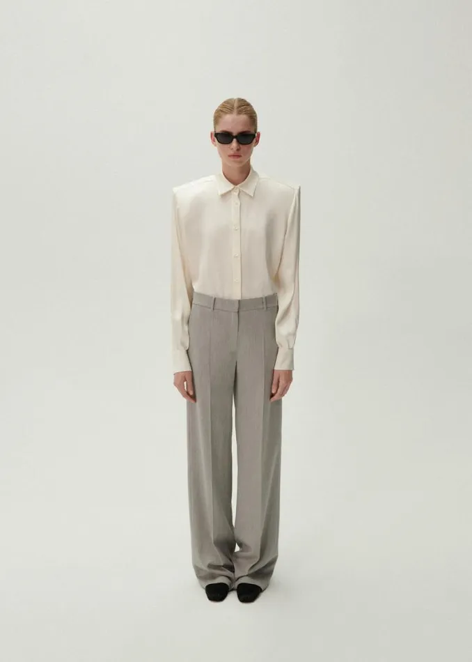 Shop Magda Butrym Tailoring And Suits Wide Leg Tailored Pants In Grey Shop Magda Butrym Tailoring And Suits Wide Leg Tailored Pants In Grey
