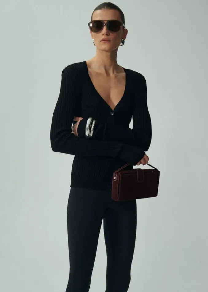 Shop Magda Butrym Tops Crochet Bra Cardigan In Black Shop Magda Butrym Tops Crochet Bra Cardigan In Black
