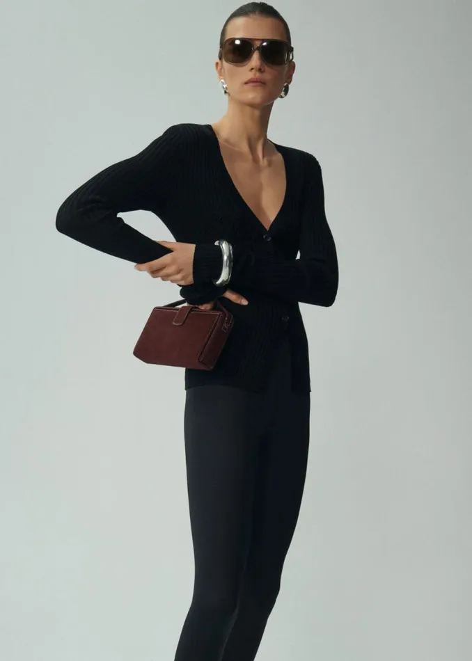 Shop Magda Butrym Tops Crochet Bra Cardigan In Black Shop Magda Butrym Tops Crochet Bra Cardigan In Black