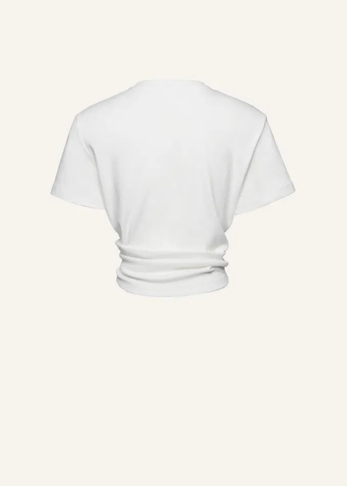 Shop Magda Butrym Tops Knotted Tshirt In White Shop Magda Butrym Tops Knotted Tshirt In White