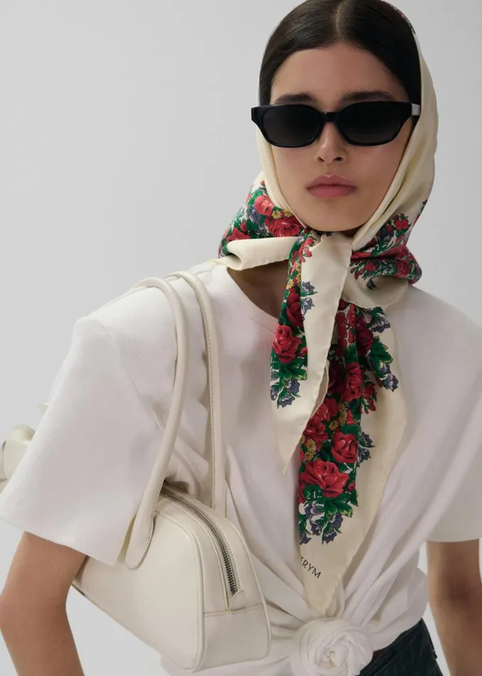Shop Magda Butrym Tops Knotted Tshirt In White Shop Magda Butrym Tops Knotted Tshirt In White