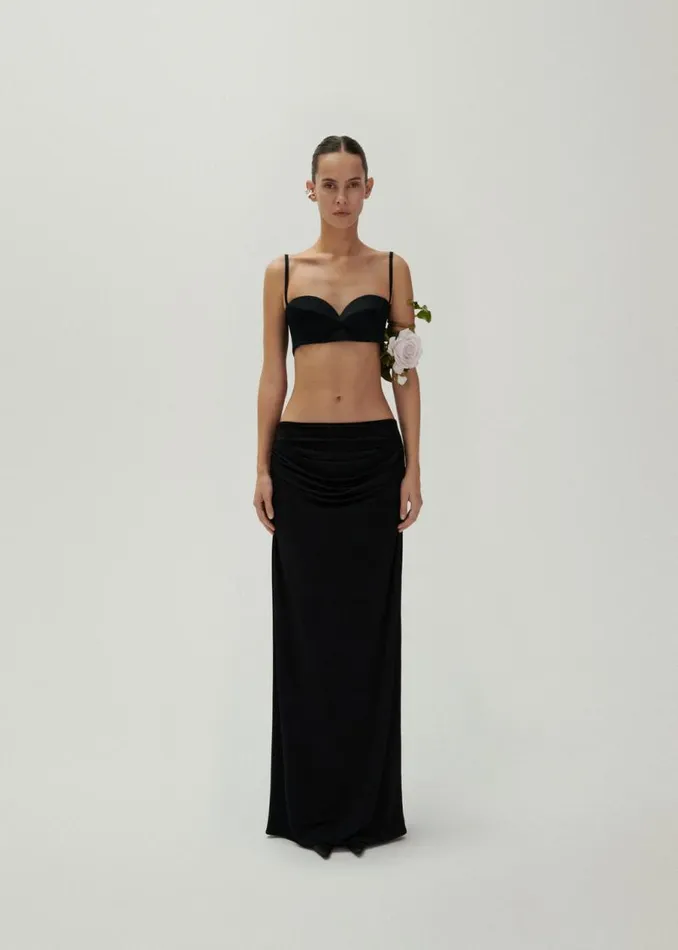 Shop Magda Butrym Tops Rose Sweetheart Bra Top In Black Shop Magda Butrym Tops Rose Sweetheart Bra Top In Black