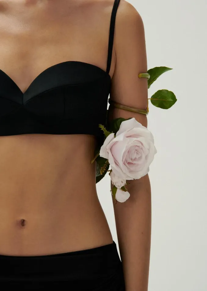 Shop Magda Butrym Tops Rose Sweetheart Bra Top In Black Shop Magda Butrym Tops Rose Sweetheart Bra Top In Black