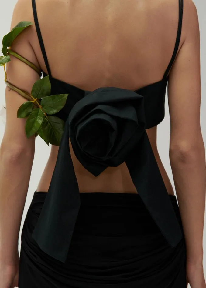 Shop Magda Butrym Tops Rose Sweetheart Bra Top In Black Shop Magda Butrym Tops Rose Sweetheart Bra Top In Black