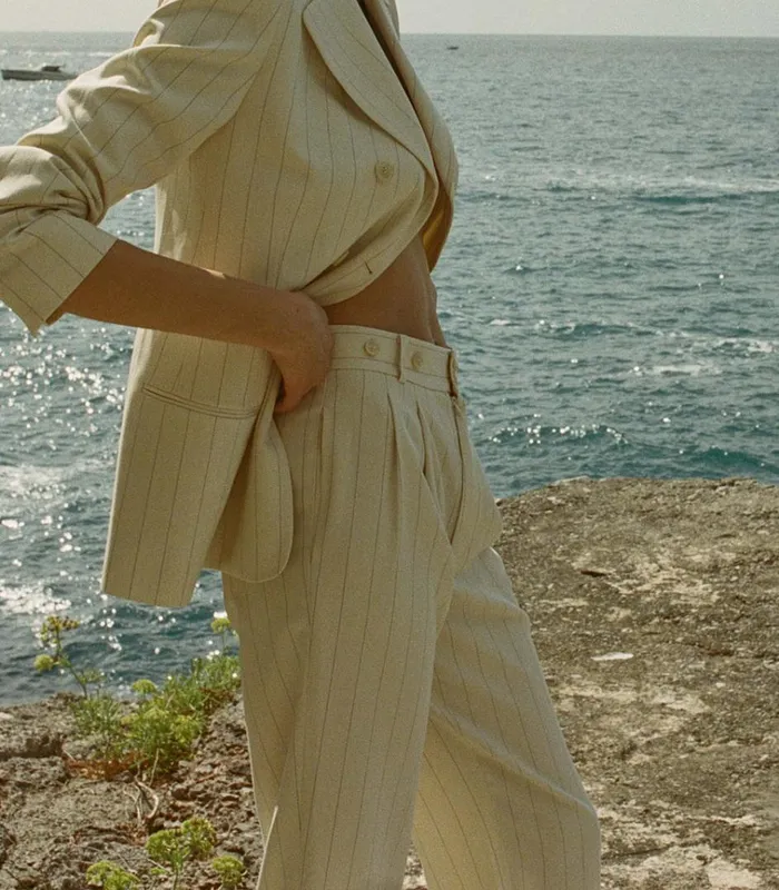 Shop OLIVIA PANT Gessato Stripe DEN Pants and Shorts