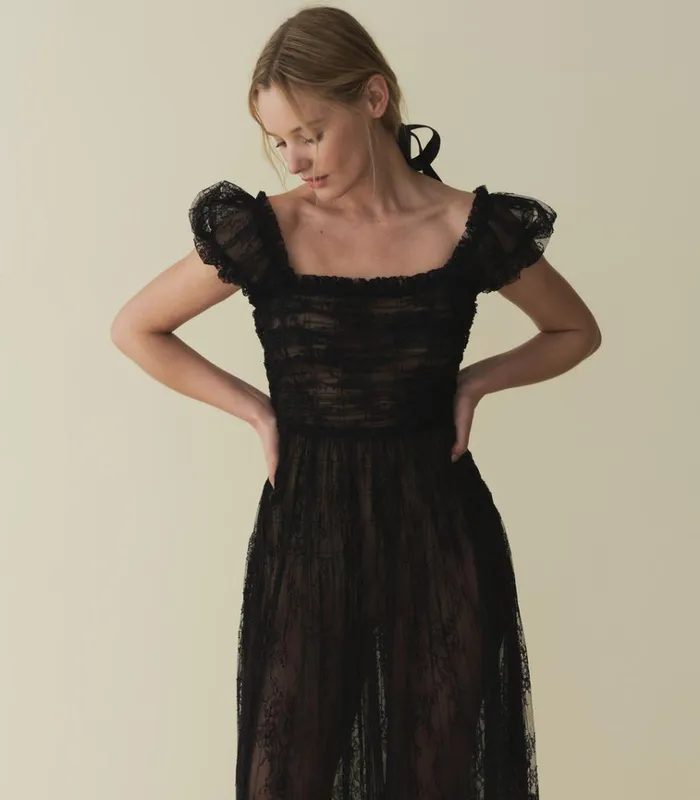 Shop PAMELINA DRESS Black Lace DEN Dresses